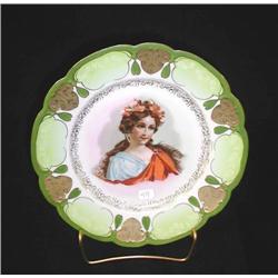 Portrait Plate-9.75 with heavy gold acorn shape m