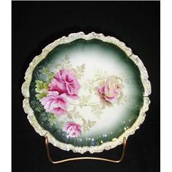 R.S. Prussia-8.5 plate with stippled floral borde