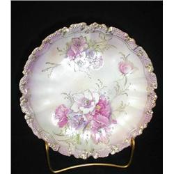 R.S. Prussia-8.5 plate with stippled floral borde