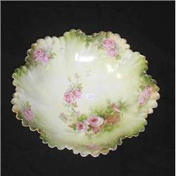 R.S. Prussia-10.75 scalloped border bowl. Red mar