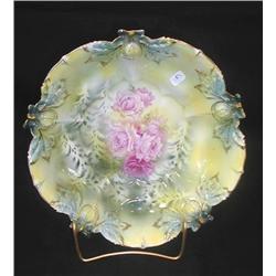 R.S. Prussia-Rare 10.25 acorn mold bowl with shad