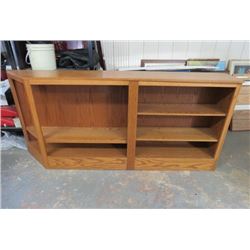 WOODEN SHELF UNIT (78.5" X 13" X 35") *MINOR DAMAGE ON 1 CORNER*