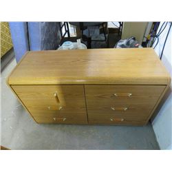 SIX DRAWER DRESSER WITH MIRROR (48.5" X 18" X 28.5")