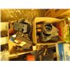 Image 2 : PALLET MISC TOOLS, MEAT HOOKS, GAS CAN, TREE TRIMMER, HAMMERS, ETC