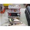 Image 1 : PLANO TACKLE BOX & CONTENTS W/ COLLAPSIBLE FISHING ROD