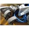 Image 3 : LOT INCLUDING, LARGE CASTERS, AIR HOSE, JIG SAW, DUCTING