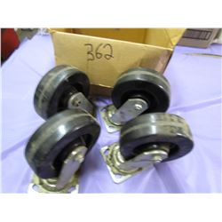 LOT OF 4-SIX INCH CASTERS