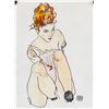 Image 1 : Egon Schiele Austrian Graphite Watercolor 1917