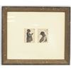 Image 2 : 10-Piece German Pencil Sketch on Paper with Frame