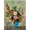 Image 2 : Antique Oil Canvas Still Flowers in Vase Signed