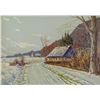 Image 1 : Illegibly Signed Canadian Oil on Canvas Landscape