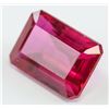 Image 2 : 13.70ct Emerald Cut Pinkish Red Ruby Gemstone GGL