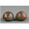 Image 1 : Pair of Chinese Fine Carved Wood Chestnuts