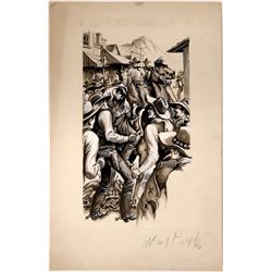 Injured Cowboy on Horseback   #109848