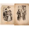 Image 1 : Pencil and Ink Illustrations of Couples in Conversation  #109867