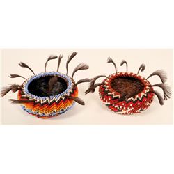 Paiute Beaded Baskets w/ Feathers  #109760