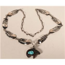 Zuni Bear Pendant Necklace  #109115