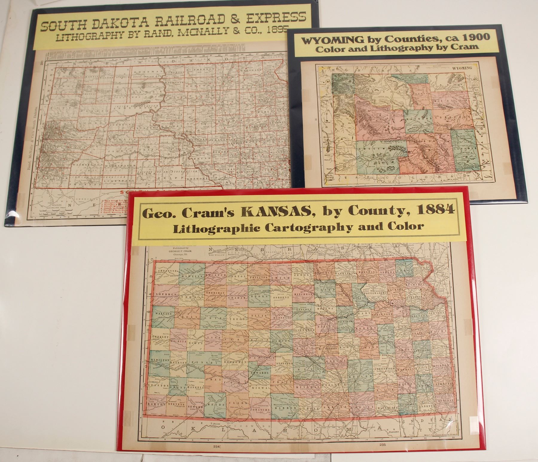 Maps of Western States, Wyoming, Kansas, South Dakota #72008