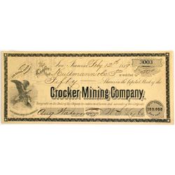 Crocker Mining Company Stock  #81645