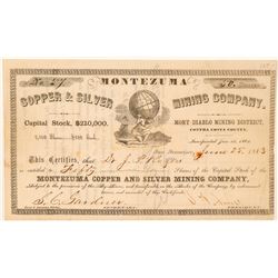 Montezuma Copper & Silver Mining Co. Stock Certificate  #101508