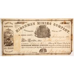 Hinchman Mining Company Stock  #90476