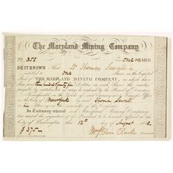 Maryland Mining Co. Stock  #81607
