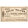 Image 1 : Solid Silver G. & S. Mining Company Stock  #88130