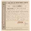 Image 1 : St. Croix and Lake Superior Mineral Co. Stock  #82105