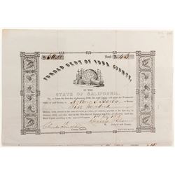 Very Early Yuba County, CA Bond  #83214