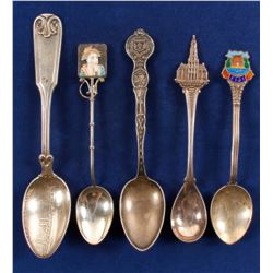 Foreign Sterling Souvenir Spoons  #80942