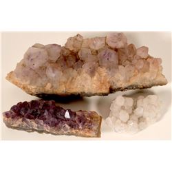 Quarts & Amethyst Crystals / 3 Items.  #109720
