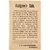 Image 1 : 1887 Broadside Re: Sale of Bank Notes  #54799