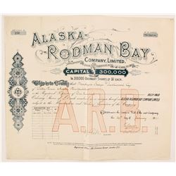 Alaska Rodman Bay Company Stock  #88069
