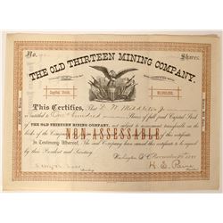 The Old Thirteen Mining Company Stock  #90544