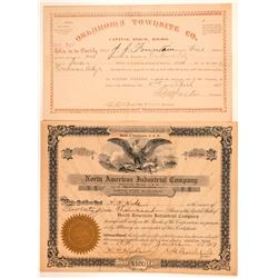Two Oklahoma Stock Certificates  #100995