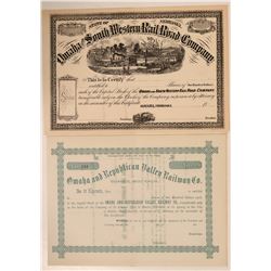 Nebraska Railroad Stocks  #106162
