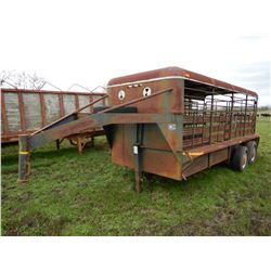 DR 16 FT LIVESTOCK TRAILER; VIN/SN:DR12289119 --T/A, GOOSENECK, BARN DOORS (BILL OF SALE ONLY)