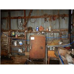 MISC. ANTIQUE REFRIGERATOR, PARTS CLEANER, MISC. WELDING SUPPLIES, PARTS