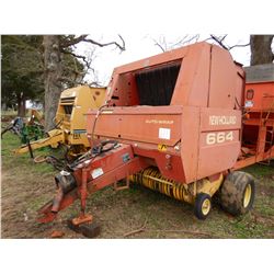 NEW HOLLAND 664 AUTO-WRAP HAY BAILER; VIN/SN:942471 --ROUND BALER