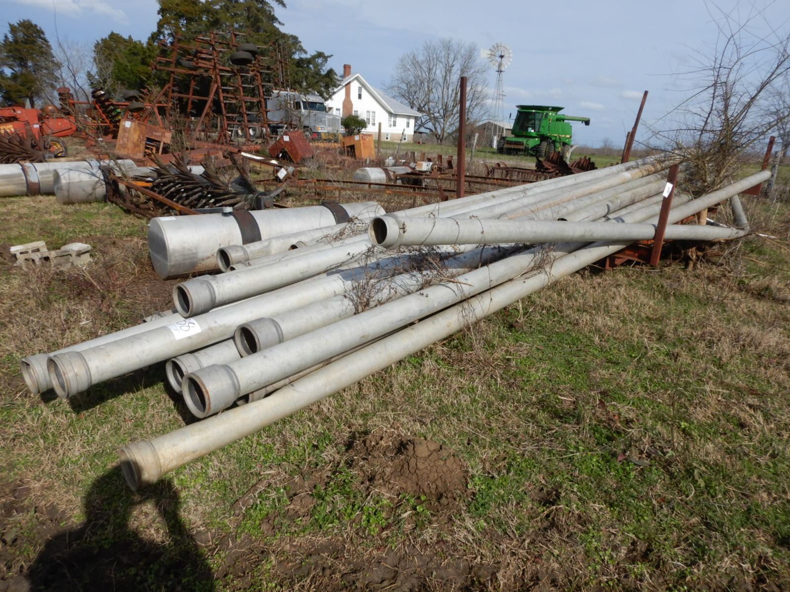 6'' ALUMINUM IRRIGATION PIPE, COMES WITH S/A TRAILER J.M. Wood