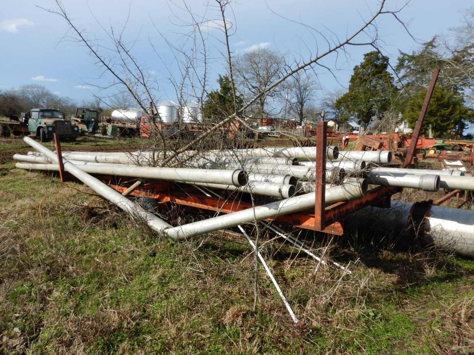 6'' ALUMINUM IRRIGATION PIPE, COMES WITH S/A TRAILER