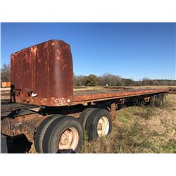 FLATBED TRAILER, VIN 14-2244 T/A, 40’ LENGTH, 96” WIDTH, SPREAD AXLE, 10.00R20 TIRES, SPOKE WHEELS