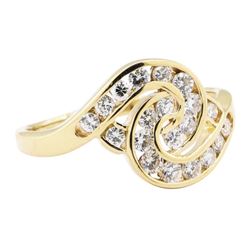 0.50 ctw Diamond Love Knot Ring - 14KT Yellow Gold