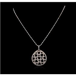 14KT White Gold 0.52 ctw Diamond Pendant With Chain