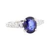 3.17 ctw Sapphire And Diamond Ring - 18KT White Gold