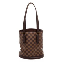 Louis Vuitton Damier Ebene Canvas Leather Bucket Marais PM Bag