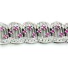 14k White Gold 3.02CTW Pink Sapphire and Diamond Bracelet, (I1-I2/G-H)