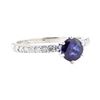 1.40 ctw Sapphire and Diamond Ring - 14KT White Gold
