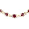 Image 2 : 36.75 ctw Ruby and Diamond Necklace - 14KT Yellow Gold