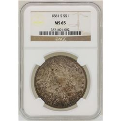 1881-S $1 Morgan Silver Dollar Coin NGC MS65